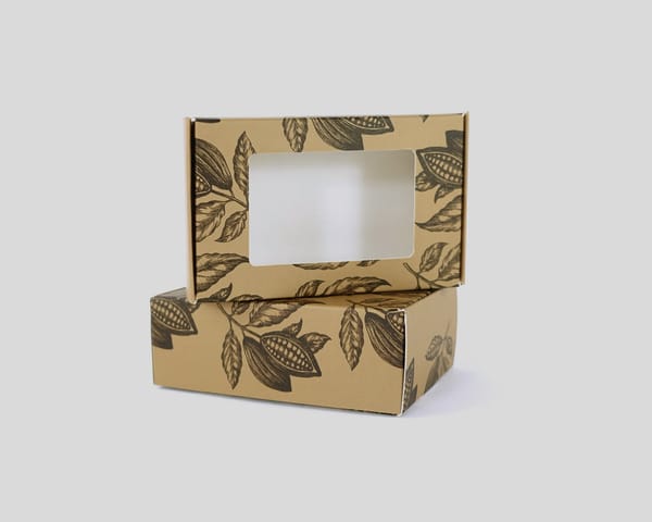Caja porta tarjetas con ventana