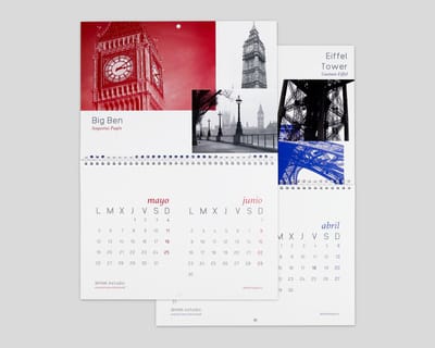Calendario de Pared Wire-o al Centro