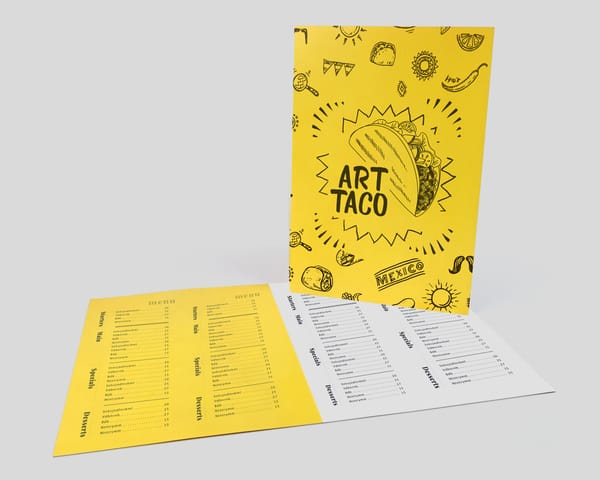 Cartas restaurante plegadas