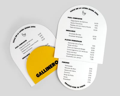 Cartas de Restaurante Plegadas