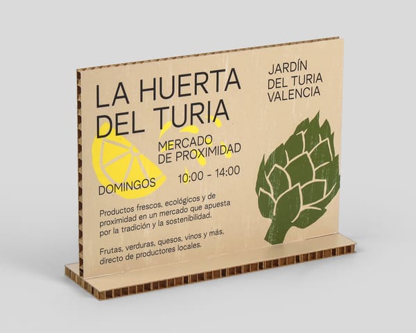 Display nido de abeja con base