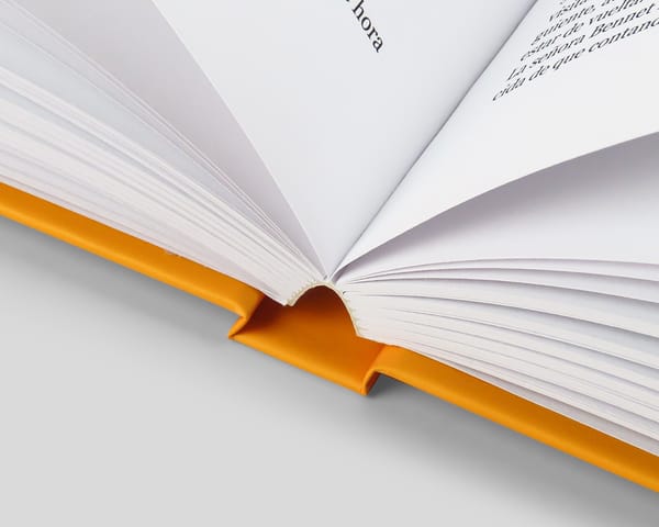 Libro editorial tapa dura cosido detalle