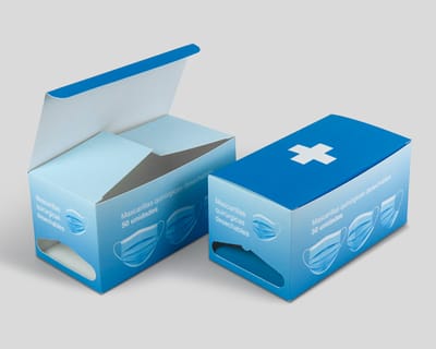 Caja dispensadora de mascarillas